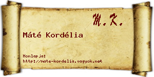 Máté Kordélia névjegykártya