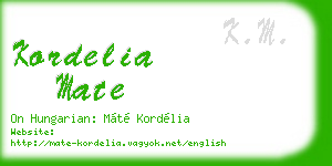 kordelia mate business card